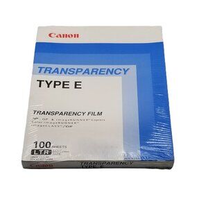 Canon Transparency Film Type E 100 Sheets 8.5x11 Letter NEW Sealed